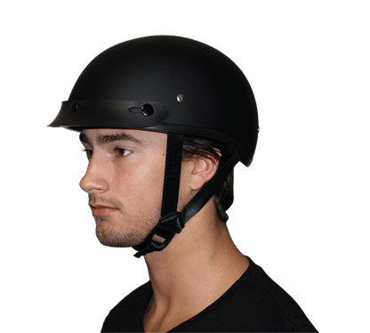DOT Approved Daytona Motorcycle Half Face Helmet - Skull Cap Graphics for Men & Women, Scooters, ATVs, UTVs & Choppers - W/  Pistons Skull