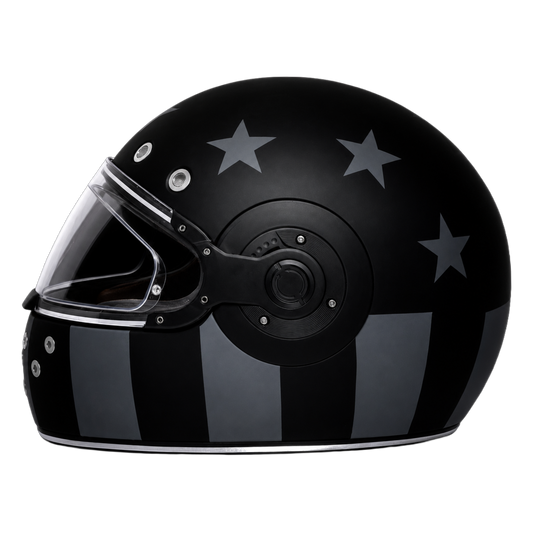 DOT Daytona Retro Full Face Motorcycle Helmet: Vintage Style for Men, Women, & Youth - W/ Captain America Stealth